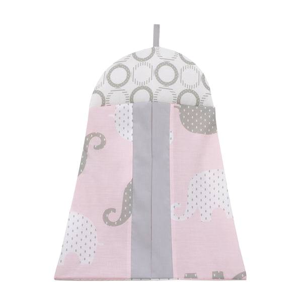 NoJo The Dreamer Pink and Grey Elephant 8 Piece Nursery Crib Bedding Set
