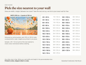 Watercolor Basketball Celebration Wall Mural, image 5