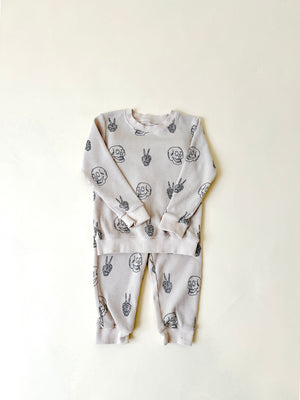 Skull Waffle Pants Set