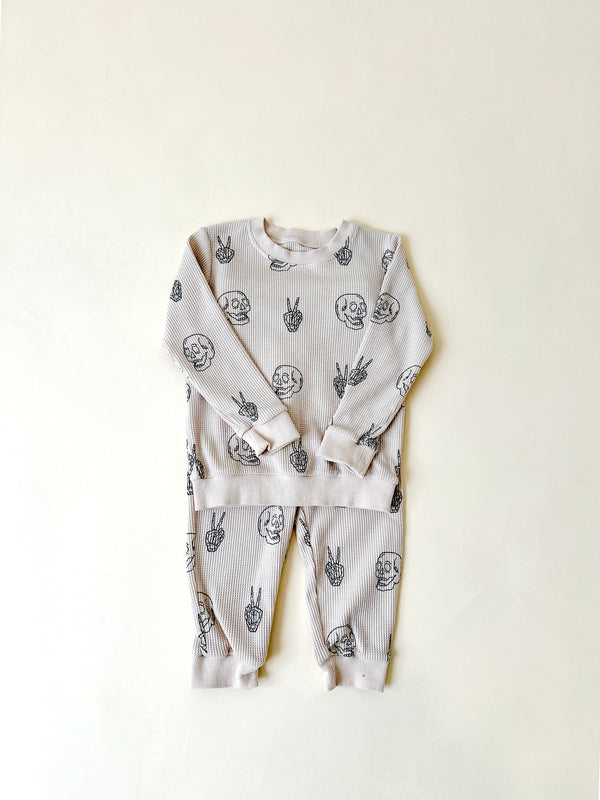 Skull Waffle Pants Set