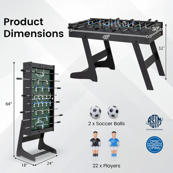 Folding Full Competition Size Soccer Table