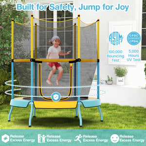 48 Inch Toddler Trampoline with Safety Enclosure Net - Safety Net