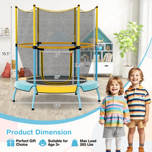48 Inch Toddler Trampoline with Safety Enclosure Net - Safety Net