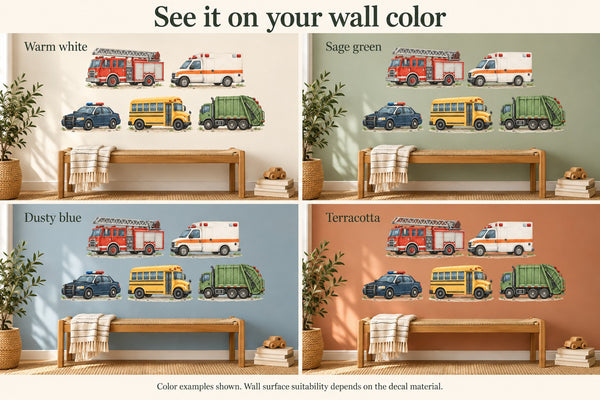 City Vehicle Wall Decals, Set of 5 (Set 3), image 5