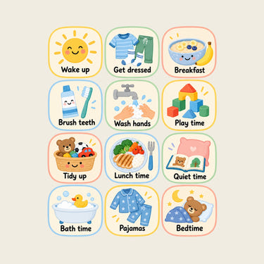 Rainbow Daily Routine Wall Decals, Set of 12, image 1