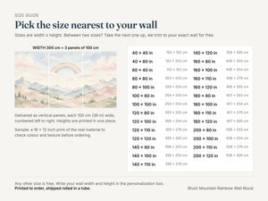 Watercolor Blush Mountain Rainbow Wall Mural, image 4