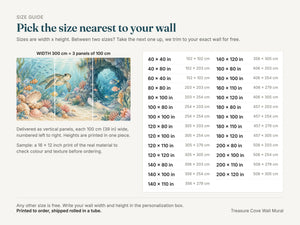 Watercolor Treasure Cove Ocean Wall Mural, image 5