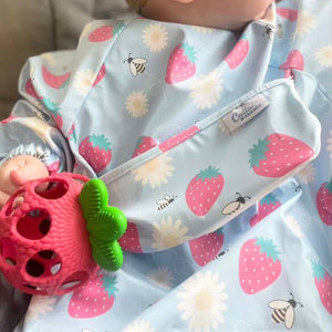 The Grayson Long Sleeve Bib - Strawberry Patch
