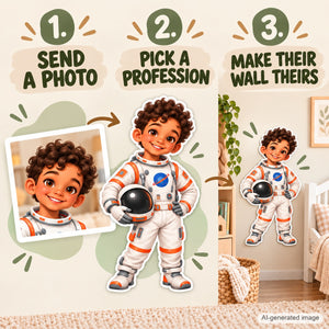 Personalized Astronaut Wall Decal from Photo, Dream Job Sticker, image 15