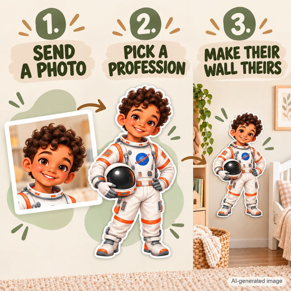 Personalized Astronaut Wall Decal from Photo, Dream Job Sticker, image 15