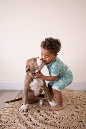 Puppy Egg Hunt (Romper) - Aquamarine