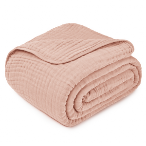 Adult Muslin Blanket in Blush
