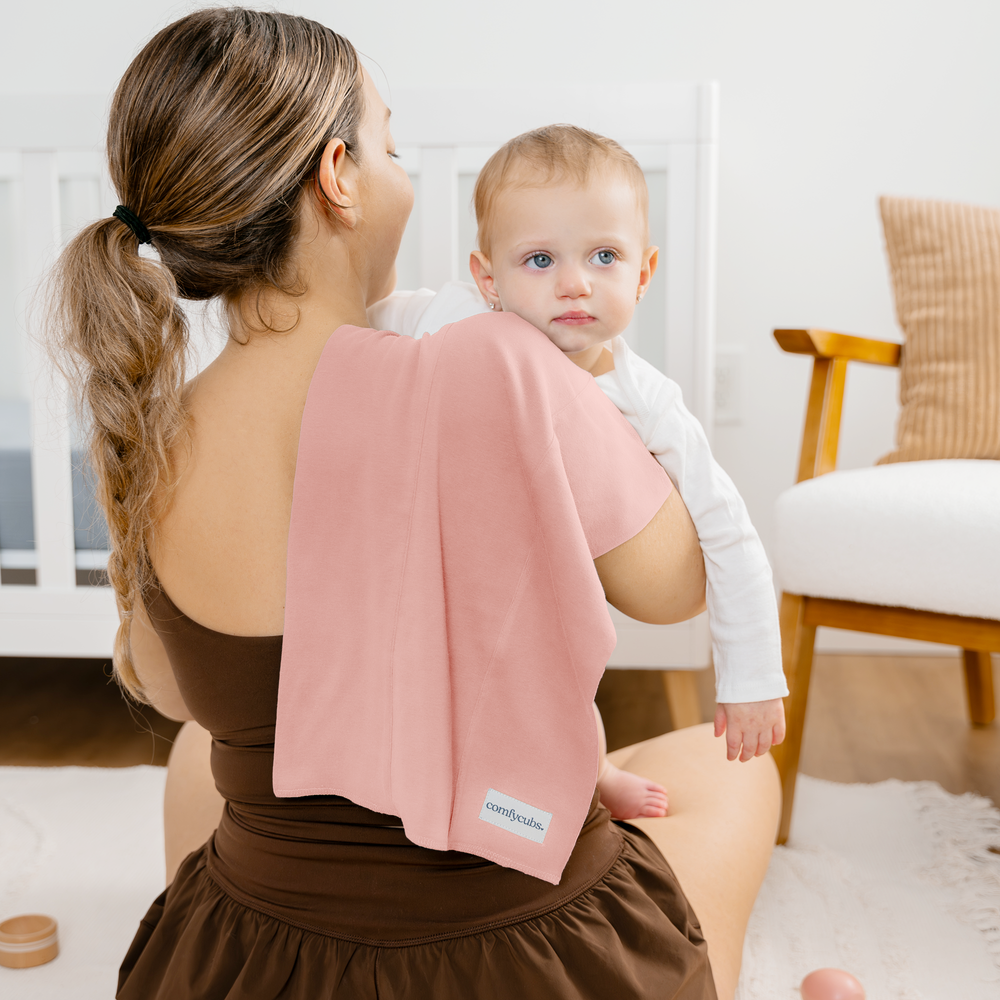 Cotton Burp Cloths in Bold Blush