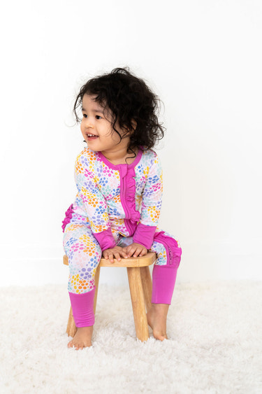 Korrie Dots Bamboo Ruffle Convertible Footie