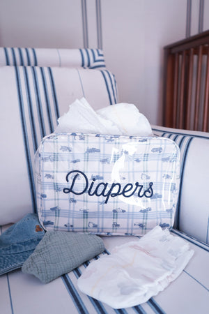 KenzKustomz Diapers XL Clear Coat Travel Bag 11x5x8 inches