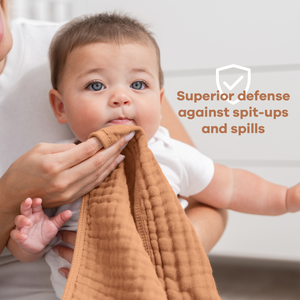 Muslin Burp Cloths in Caramel