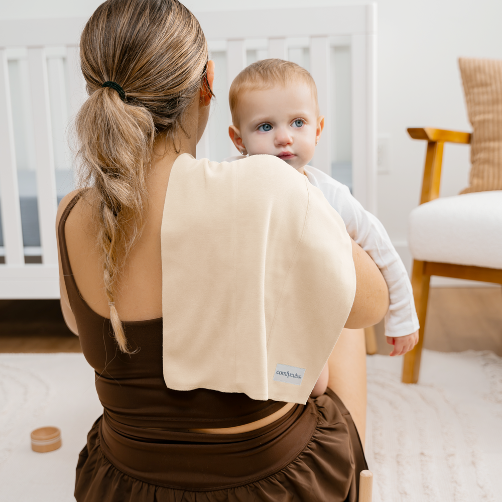 Cotton Burp Cloths in Cream