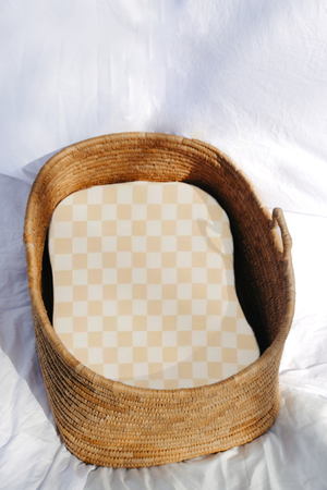 Beige & White Checkered Baby Lounger Cover