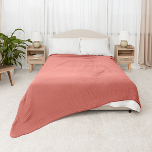 Adult Muslin Blanket in Dusty Rose