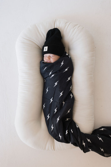 Muslin Swaddle | Midnight Lightning Bolt