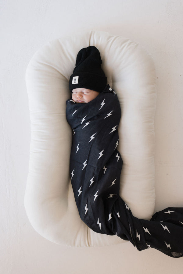 Muslin Swaddle | Midnight Lightning Bolt
