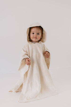 Hooded Towel | Cream Checkerboard