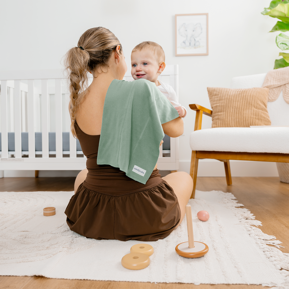 Cotton Burp Cloths in Fern