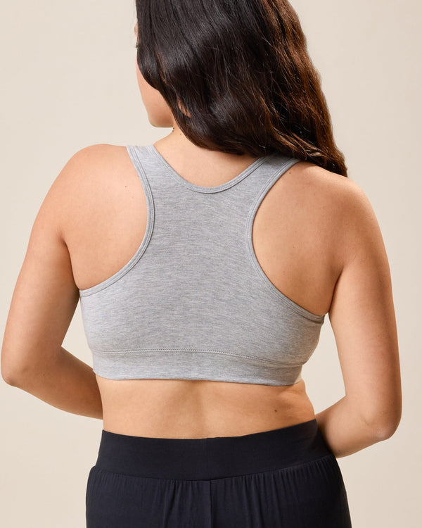 French Terry Racerback Nursing & Sleep Bra | Grey Heather