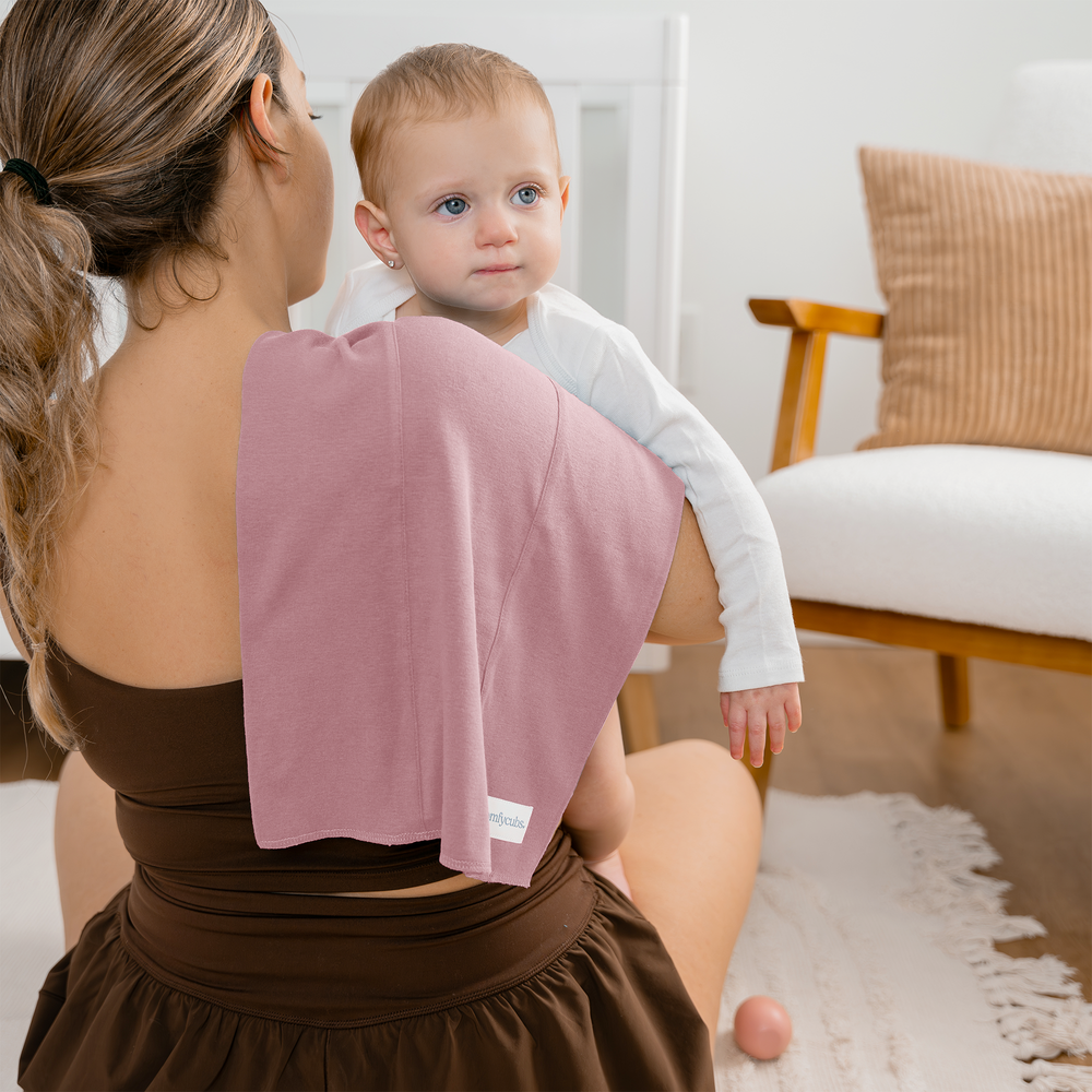 Cotton Burp Cloths in Mauve