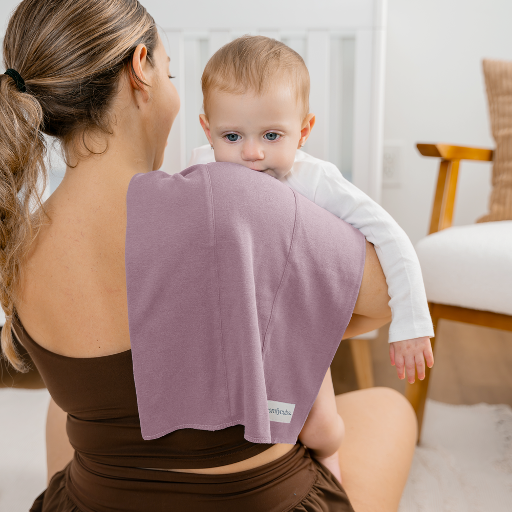 Cotton Burp Cloths in Mulberry