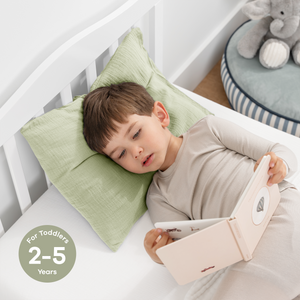 Toddler Pillows with Soft Muslin Pillow Case in Sage