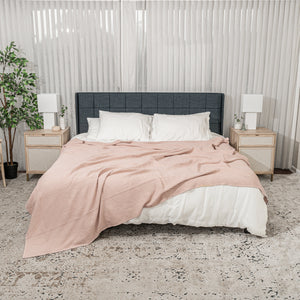 Adult Waffle Blankets in Blush