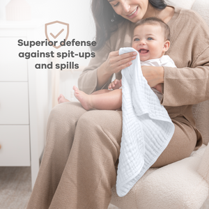 Muslin Burp Cloths in White