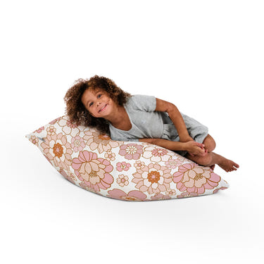 Cozy Blooms Bean Bag for babies, perfect for lounging and playtime in a stylish design.