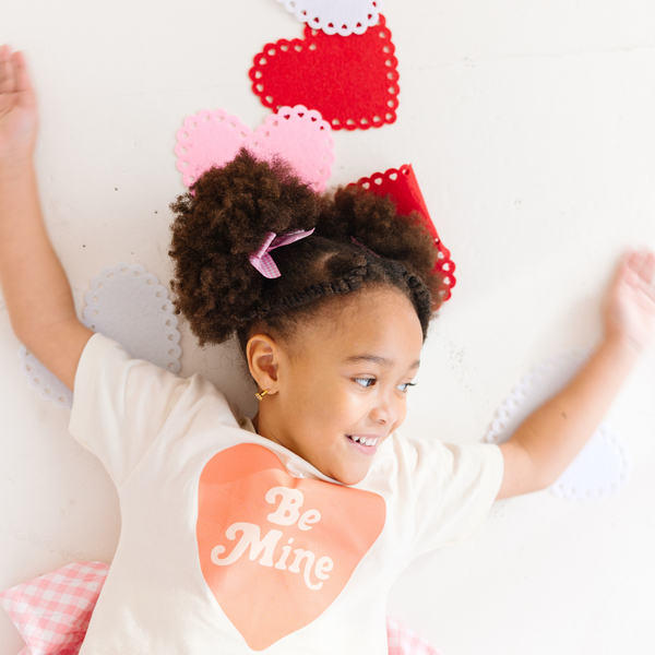 "Be Mine Heart baby decor accessory in angle 6, perfect for nursery styling and adding a touch of love."