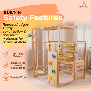 Alpine Adventure Indoor Play Gym: Climber, slide, and activity set for toddlers, promoting fun and active play indoors.