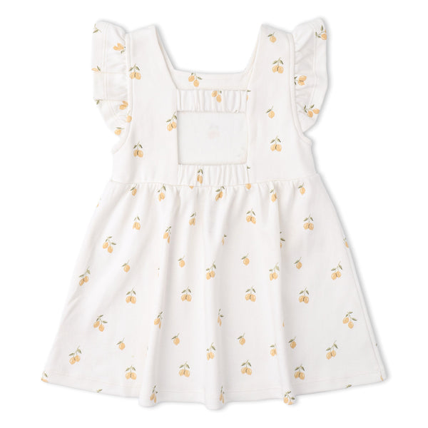 Organic Cutout Back Dress - Lemons