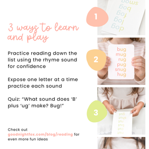 GoodnightFox Reading Flashcards Bundle ages 3, 6 92 cards