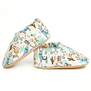 Ella Bonna Non-Slip Sole Lama Patterned Baby Booties, Home Boot Slippers Nursery Shoes