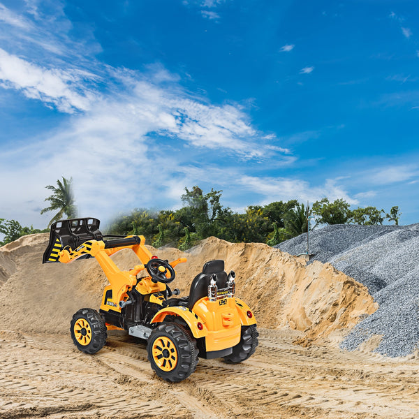 12V battery-powered kids ride-on dumper truck in vibrant colors, perfect for outdoor play and imaginative adventures.
