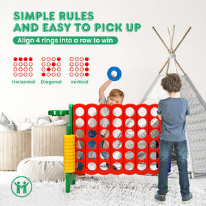 2.5Ft 4-to-Score Giant Game Set - Weather-Resistant for Kids - Outdoor Play