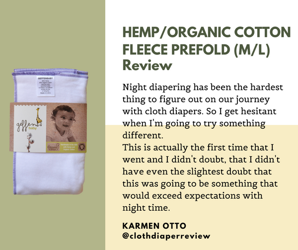 Cloth Diaper Prefolds | Fleece Hemp / Organic Cotton