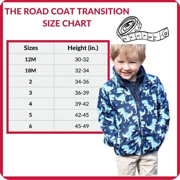 Car Seat Coat | The Road Coat Transition - Navy Raptor Print