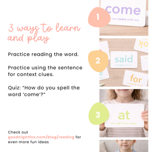 GoodnightFox Reading Flashcards Bundle ages 3, 6 92 cards