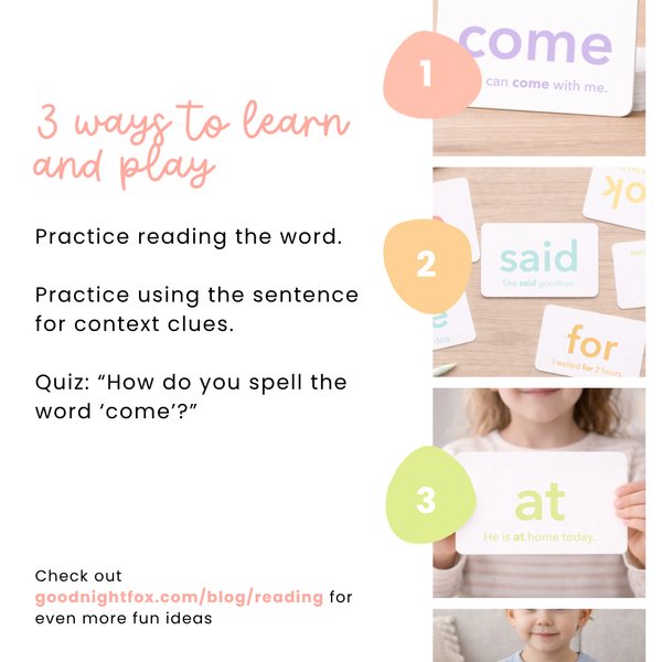 GoodnightFox Reading Flashcards Bundle ages 3, 6 92 cards
