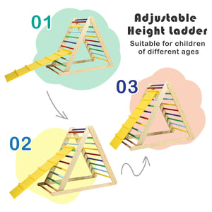 Foldable Wooden Climbing Triangle Indoor Home Climber Ladder for Toddlers & Kids