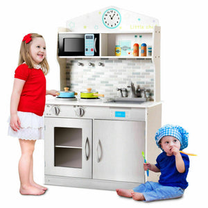 Kids Wooden Pretend Cooking Playset Cookware Play Set Kitchen Toys Toddler Gift