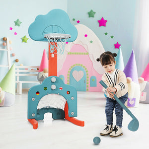 3-in-1 Kids Basketball Hoop Set with Balls - Adjustable Height