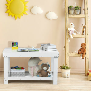 Solid multifunctional wood kids activity play table at angle 18, perfect for playtime and creativity.