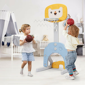 3-in-1 Adjustable Kids Basketball Hoop Sports Set - Adjustable Height